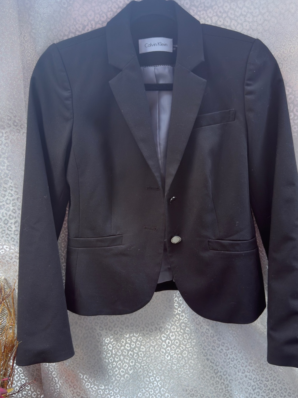 Calvin Klein Women's Black Single-Button Tailored Blazer